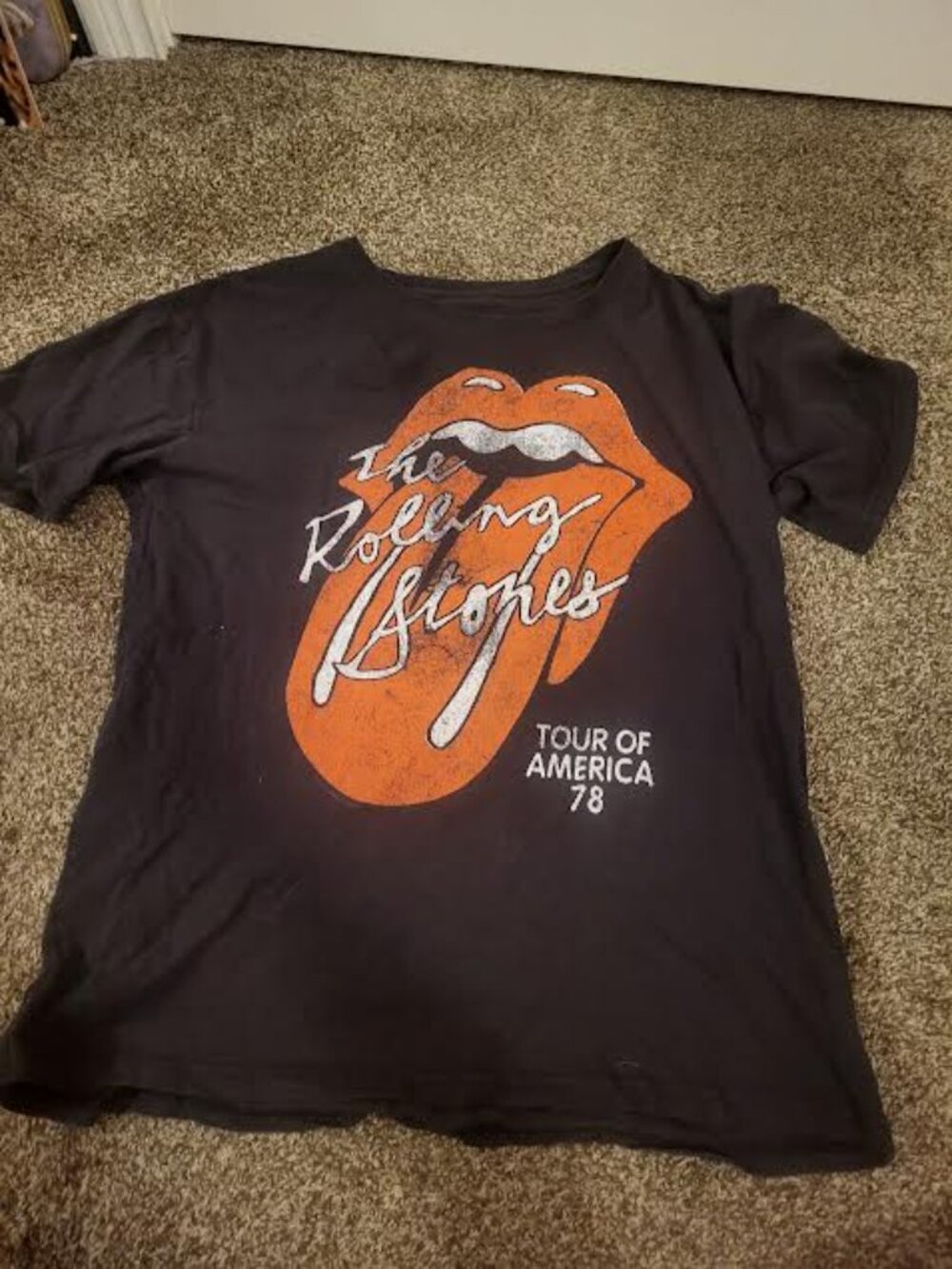 Womens The Rolling Stones Black Logo Shirt Size M